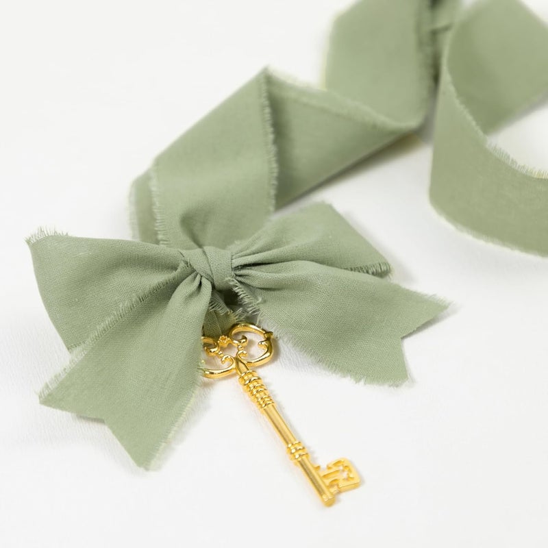 Keypan Spring Green Ribbon 1-1/2 Inch x 15 Yards Handmade Cotton Frayed Fringe Fabric Ribbons for Crafts Flower Bouquets Wedding Christmas Tree Home DIY Decor - Image 4